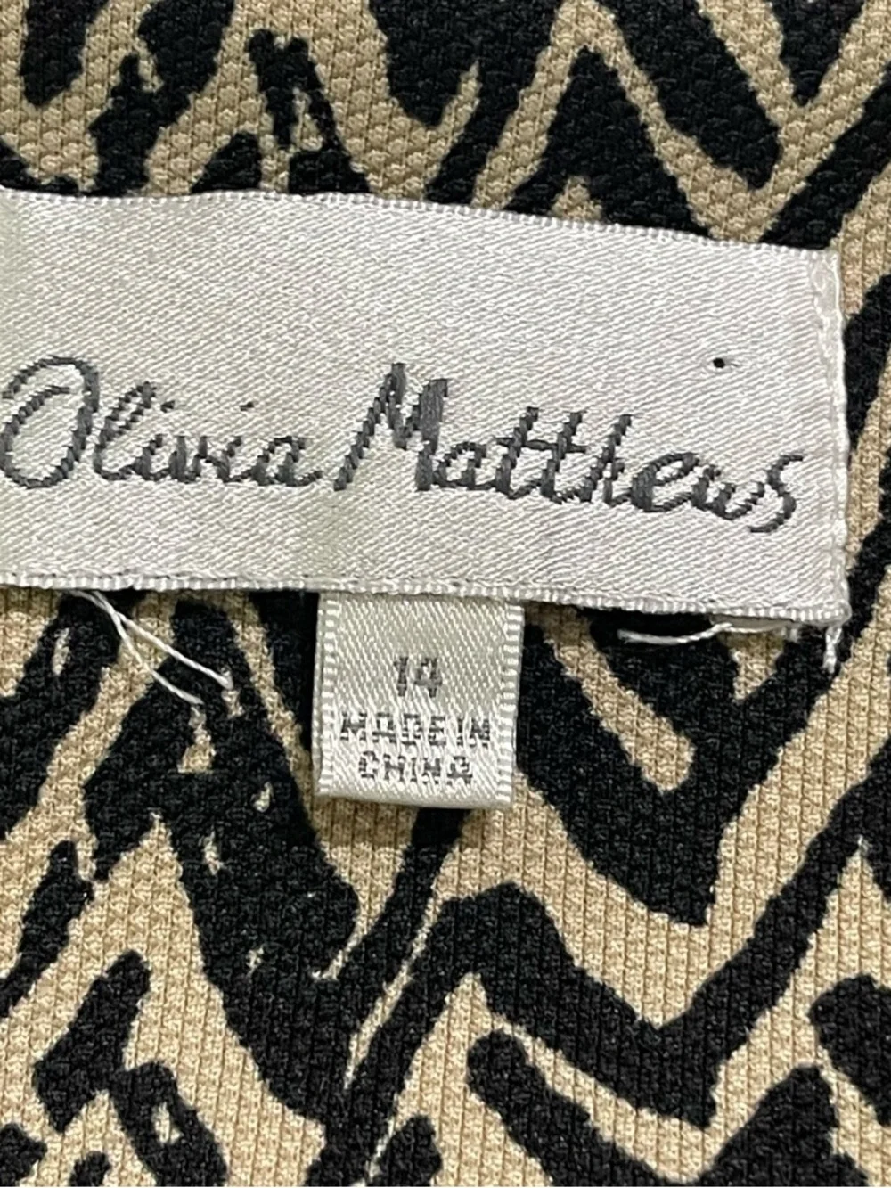 Olivia‎ Matthews Chevron Midi Dress Vintage